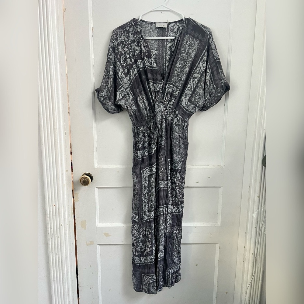 Dress Forum blue boho Floral Paisley Geometric Relaxed
Fit Wide Leg Jumpsuit S